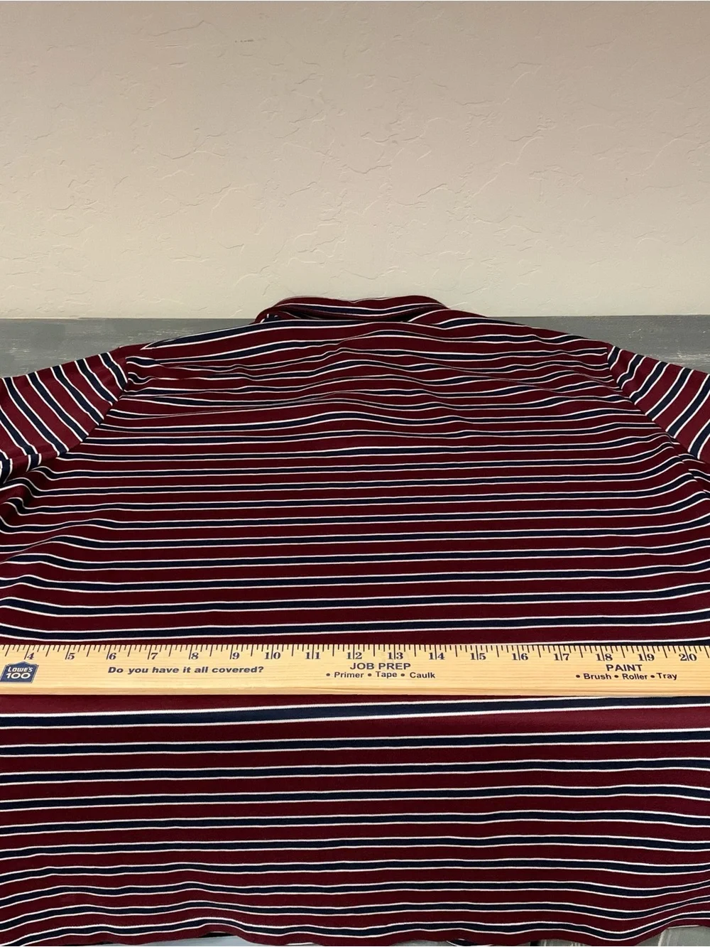 Ralph Lauren Burgundy, Navy & White Striped Polo Shirt size XL